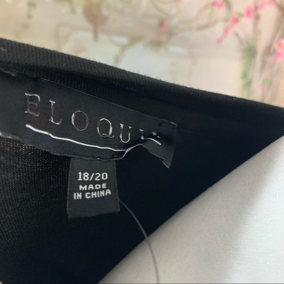 NEW Eloquii Tee Shirt with dramatic long sleeve in black - Picture 8 of 9